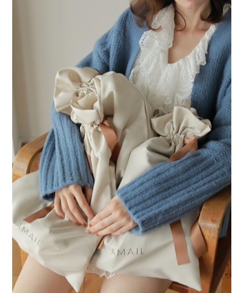 AMAIL(アマイル)の「Ethic bulky cardigan(カーディガン/ボレロ・レディース・ベージュ/ピンク/ブルー・FREE)」の12枚目の写真
