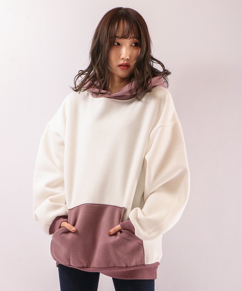 Revo.(レボ)の「300g 裏起毛 配色PO パーカー(パーカー・メンズ・ホワイト/ブラック/ベージュ・M/L)」の12枚目の写真