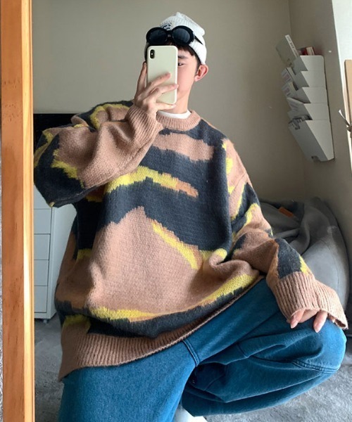 MGV（エムジーヴィー）の「ビックカモ柄シャギーニット（ニット/セーター・メンズ・ブラック/ベージュ/グリーン・MEDIUM/LARGE/X-LARGE）」の21枚目の写真