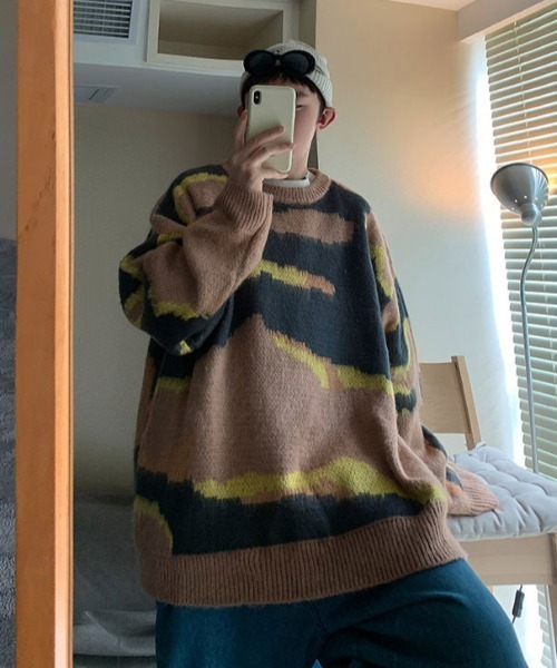 MGV（エムジーヴィー）の「ビックカモ柄シャギーニット（ニット/セーター・メンズ・ブラック/ベージュ/グリーン・MEDIUM/LARGE/X-LARGE）」の20枚目の写真