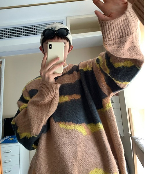 MGV（エムジーヴィー）の「ビックカモ柄シャギーニット（ニット/セーター・メンズ・ブラック/ベージュ/グリーン・MEDIUM/LARGE/X-LARGE）」の17枚目の写真
