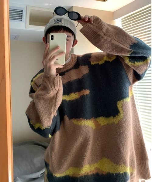 MGV（エムジーヴィー）の「ビックカモ柄シャギーニット（ニット/セーター・メンズ・ブラック/ベージュ/グリーン・MEDIUM/LARGE/X-LARGE）」の16枚目の写真