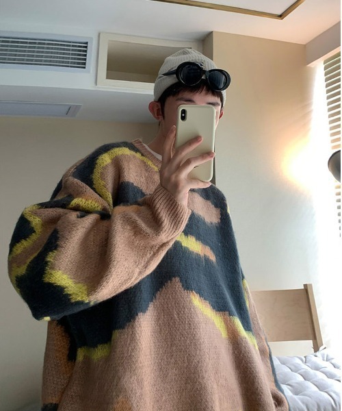 MGV（エムジーヴィー）の「ビックカモ柄シャギーニット（ニット/セーター・メンズ・ブラック/ベージュ/グリーン・MEDIUM/LARGE/X-LARGE）」の15枚目の写真