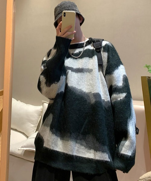 MGV（エムジーヴィー）の「ビックカモ柄シャギーニット（ニット/セーター・メンズ・ブラック/ベージュ/グリーン・MEDIUM/LARGE/X-LARGE）」の12枚目の写真