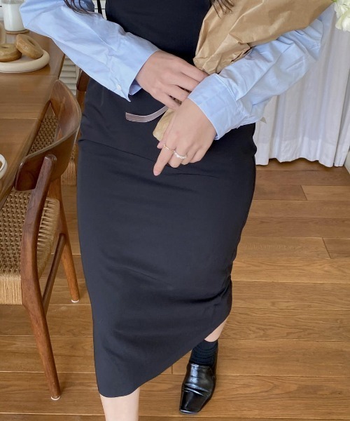 mood for a day（ムードフォーアデイ）の「pure slim onepiece  / ピュアスリムワンピース（ワンピース・レディース・グレー/ブラック・FREE）」の5枚目の写真