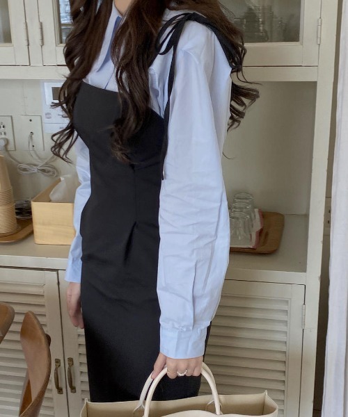 mood for a day（ムードフォーアデイ）の「pure slim onepiece  / ピュアスリムワンピース（ワンピース・レディース・グレー/ブラック・FREE）」の12枚目の写真