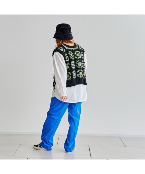 CPCM（シーピーシーエム）の「クロシェ花刺繍ベスト（ニット/セーター・レディース・ホワイト/ブラック・FREE）」の18枚目の写真