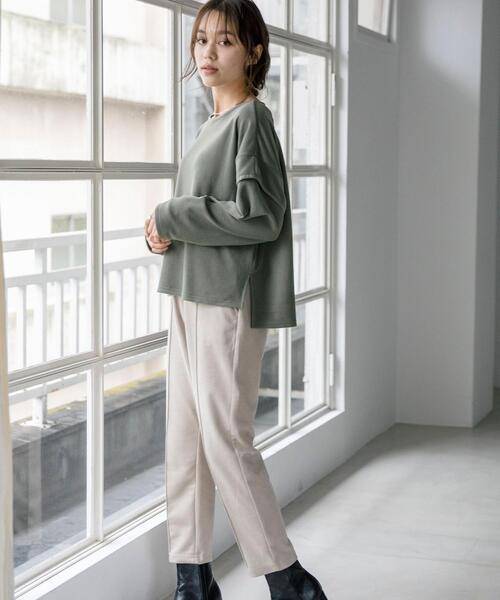 FEELING MADE（フィーリングメイド）の「FEELING MADE ストレッチマイクロフリース ショルダーコンシャス プルオーバー（Tシャツ/カットソー・レディース・ブラック/オリーブ/ナチュラル・FREE）」の10枚目の写真