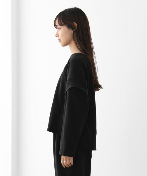 FEELING MADE（フィーリングメイド）の「FEELING MADE ストレッチマイクロフリース ショルダーコンシャス プルオーバー（Tシャツ/カットソー・レディース・ブラック/オリーブ/ナチュラル・FREE）」の12枚目の写真
