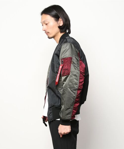 Alpha Industries(アルファインダストリーズ)の「ALPHA/アルファ MA-1 COLOR BLOCKED(MA-1・メンズ・ブラック/グレー・M/XL/L)」の6枚目の写真