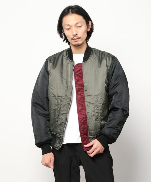 Alpha Industries(アルファインダストリーズ)の「ALPHA/アルファ MA-1 COLOR BLOCKED(MA-1・メンズ・ブラック/グレー・M/XL/L)」の8枚目の写真