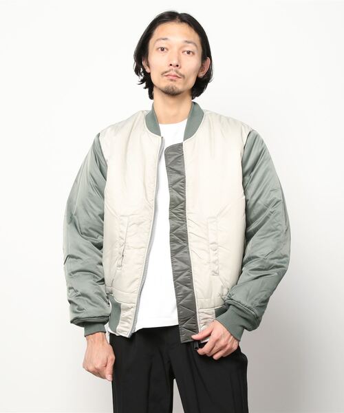 Alpha Industries(アルファインダストリーズ)の「ALPHA/アルファ MA-1 COLOR BLOCKED(MA-1・メンズ・ブラック/グレー・M/XL/L)」の4枚目の写真