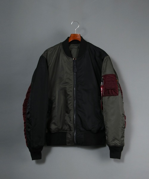 Alpha Industries(アルファインダストリーズ)の「ALPHA/アルファ MA-1 COLOR BLOCKED(MA-1・メンズ・ブラック/グレー・M/XL/L)」の1枚目の写真
