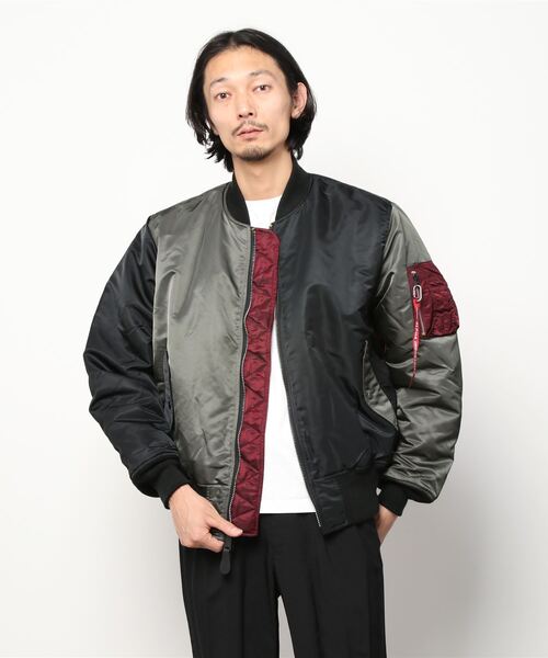 Alpha Industries(アルファインダストリーズ)の「ALPHA/アルファ MA-1 COLOR BLOCKED(MA-1・メンズ・ブラック/グレー・M/XL/L)」の20枚目の写真
