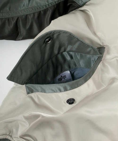 Alpha Industries(アルファインダストリーズ)の「ALPHA/アルファ MA-1 COLOR BLOCKED(MA-1・メンズ・ブラック/グレー・M/XL/L)」の15枚目の写真