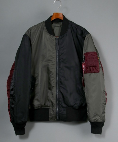Alpha Industries(アルファインダストリーズ)の「ALPHA/アルファ MA-1 COLOR BLOCKED(MA-1・メンズ・ブラック/グレー・M/XL/L)」の11枚目の写真
