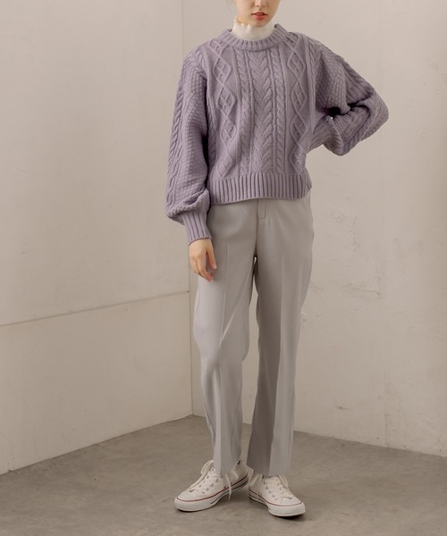 OLIVE des OLIVE(オリーブデオリーブ)の「ショコラスラックスパンツ(スラックス・レディース・ライトグレー/ダークベージュ/グリーン・SMALL/MEDIUM)」の15枚目の写真