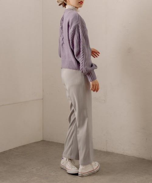 OLIVE des OLIVE(オリーブデオリーブ)の「ショコラスラックスパンツ(スラックス・レディース・ライトグレー/ダークベージュ/グリーン・SMALL/MEDIUM)」の16枚目の写真