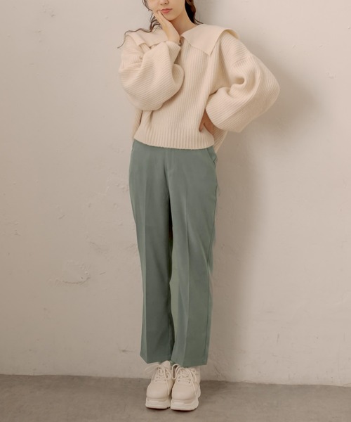 OLIVE des OLIVE(オリーブデオリーブ)の「ショコラスラックスパンツ(スラックス・レディース・ライトグレー/ダークベージュ/グリーン・SMALL/MEDIUM)」の20枚目の写真