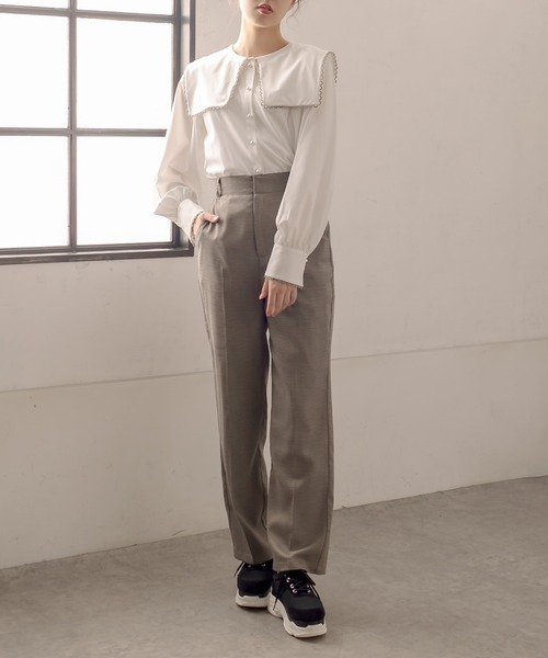 OLIVE des OLIVE(オリーブデオリーブ)の「ショコラスラックスパンツ(スラックス・レディース・ライトグレー/ダークベージュ/グリーン・SMALL/MEDIUM)」の4枚目の写真