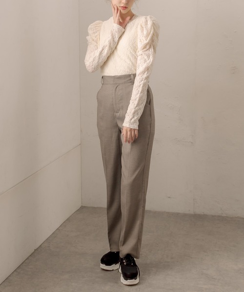 OLIVE des OLIVE(オリーブデオリーブ)の「ショコラスラックスパンツ(スラックス・レディース・ライトグレー/ダークベージュ/グリーン・SMALL/MEDIUM)」の9枚目の写真