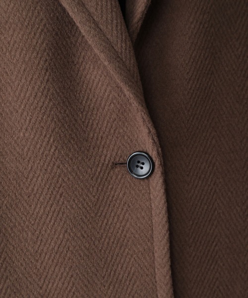 Munich（ミューニック）の「【WEB限定】ダブルジャージーヘリンボーン　チェスターコート（チェスターコート・レディース・グレイッシュベージュ/グレー/ブラウン・S/XS）」の8枚目の写真