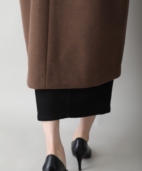 Munich（ミューニック）の「【WEB限定】ダブルジャージーヘリンボーン　チェスターコート（チェスターコート・レディース・グレイッシュベージュ/グレー/ブラウン・S/XS）」の14枚目の写真