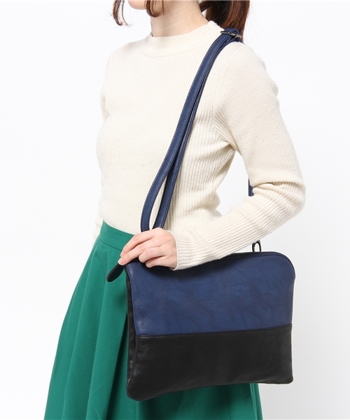 VENCEEXCHANGE(ヴァンスエクスチェンジ)の「フェイクレザーバイカラークラッチBAG (クラッチバッグ・メンズ・グレー/スカイブルー・FREE)」の11枚目の写真