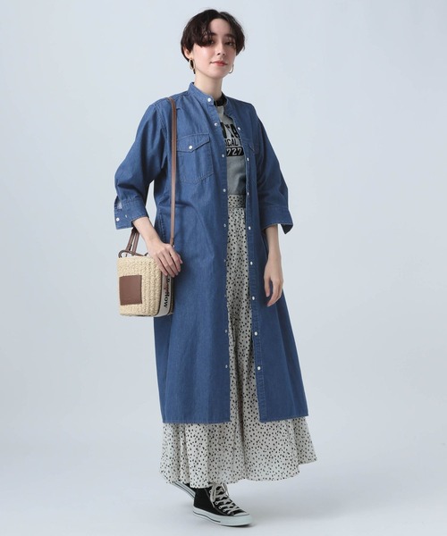 Lee（リー）の「【Lee(リー)】デニムシャツワンピース（ワンピース・レディース・ライトブルー/ネイビー・FREE）」の8枚目の写真