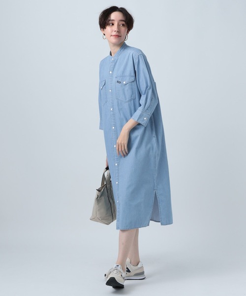 Lee（リー）の「【Lee(リー)】デニムシャツワンピース（ワンピース・レディース・ライトブルー/ネイビー・FREE）」の10枚目の写真