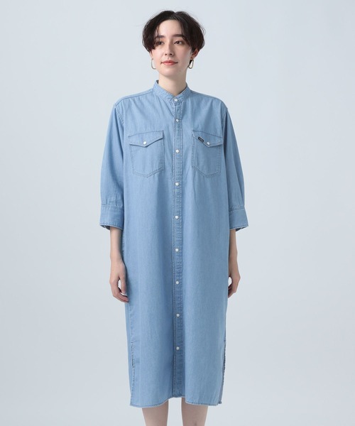 Lee（リー）の「【Lee(リー)】デニムシャツワンピース（ワンピース・レディース・ライトブルー/ネイビー・FREE）」の11枚目の写真