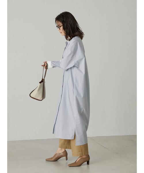 AMERICAN HOLIC（アメリカンホリック）の「バンドカラーシャツワンピース（ワンピース・レディース・オフホワイト/ストライプ・L/M）」の4枚目の写真