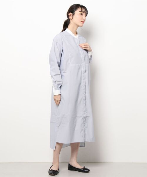 AMERICAN HOLIC（アメリカンホリック）の「バンドカラーシャツワンピース（ワンピース・レディース・オフホワイト/ストライプ・L/M）」の3枚目の写真