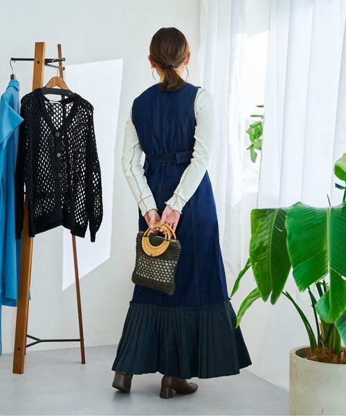 ジャンティ　ピーコックブルーワンピース XS シャンブレービッグシャツワンピース｜WOMEN｜250HAG33-174G｜AZUL BY