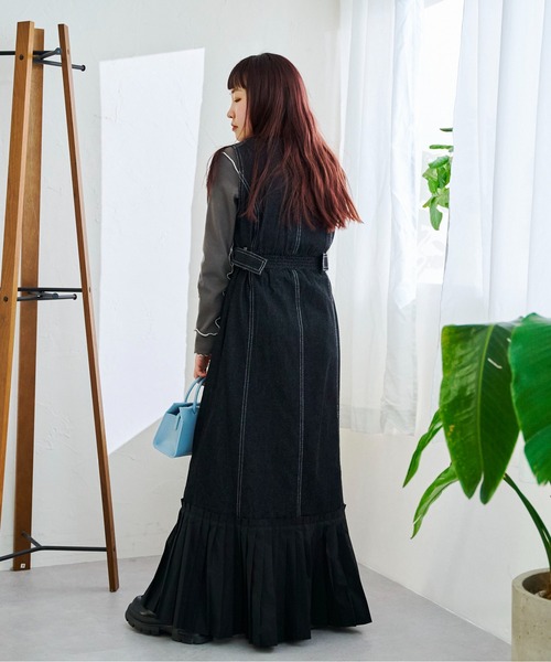 CPCM（シーピーシーエム）の「裾プリーツ切替マキシジャンスカ