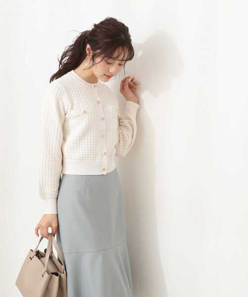 PROPORTION BODY DRESSING（プロポーションボディドレッシング）の「チェック編みニットプルオーバー / 1212170207（ニット/セーター・レディース・ネイビー/オフホワイト/ピンク・SMALL/MEDIUM）」の12枚目の写真