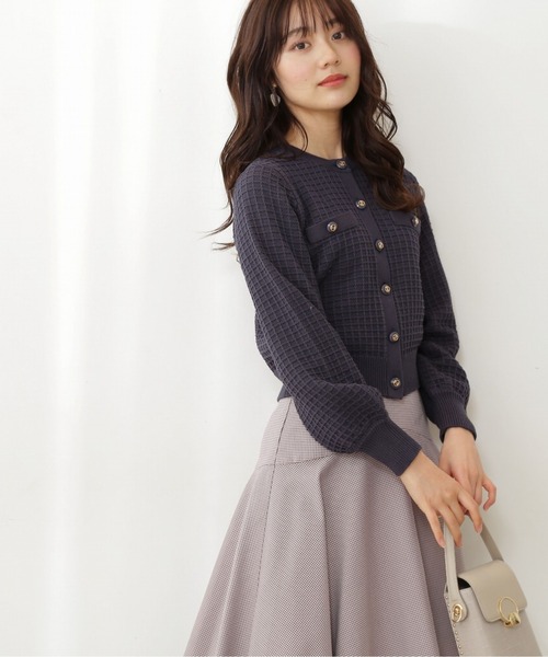 PROPORTION BODY DRESSING（プロポーションボディドレッシング）の「チェック編みニットプルオーバー / 1212170207（ニット/セーター・レディース・ネイビー/オフホワイト/ピンク・SMALL/MEDIUM）」の2枚目の写真