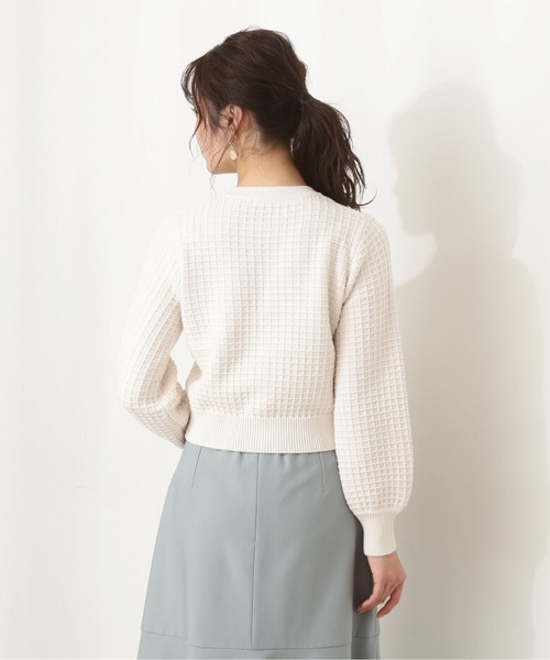 PROPORTION BODY DRESSING（プロポーションボディドレッシング）の「チェック編みニットプルオーバー / 1212170207（ニット/セーター・レディース・ネイビー/オフホワイト/ピンク・SMALL/MEDIUM）」の7枚目の写真