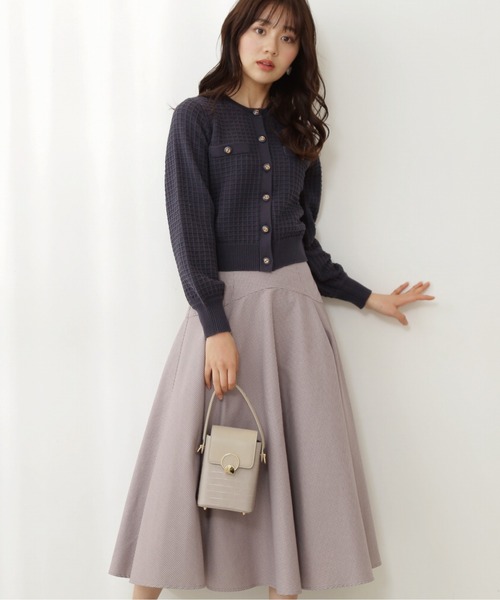 PROPORTION BODY DRESSING（プロポーションボディドレッシング）の「チェック編みニットプルオーバー / 1212170207（ニット/セーター・レディース・ネイビー/オフホワイト/ピンク・SMALL/MEDIUM）」の4枚目の写真