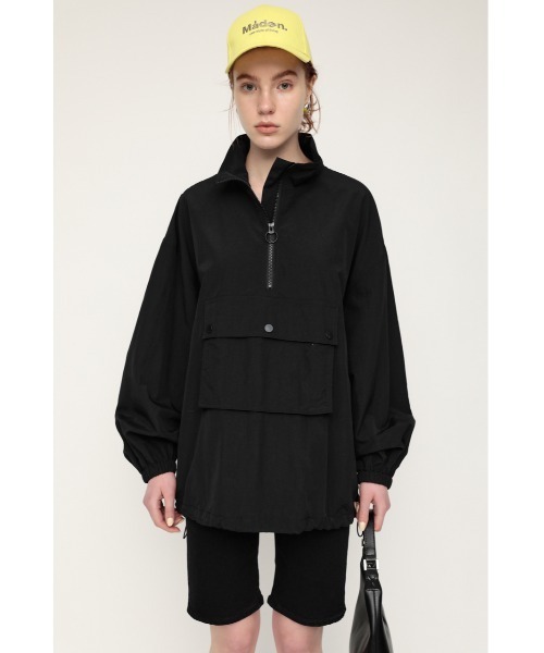 SLY（スライ）の「NYLON STAND ZIP PULL OVER ナイロン スタンドジップ プルオーバー（パーカー・レディース・ブラック/ピンク・FREE）」の13枚目の写真