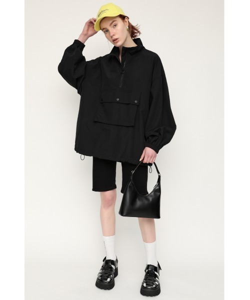 SLY（スライ）の「NYLON STAND ZIP PULL OVER ナイロン スタンドジップ プルオーバー（パーカー・レディース・ブラック/ピンク・FREE）」の18枚目の写真