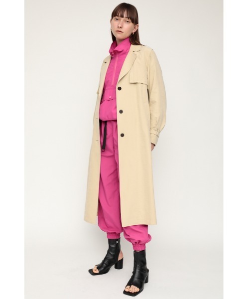 SLY（スライ）の「NYLON STAND ZIP PULL OVER ナイロン スタンドジップ プルオーバー（パーカー・レディース・ブラック/ピンク・FREE）」の3枚目の写真