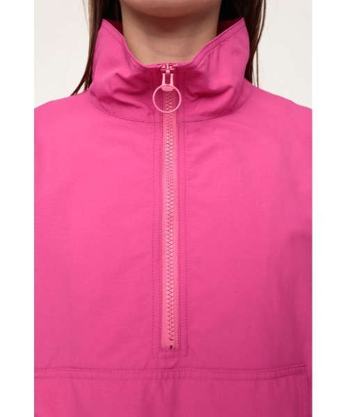 SLY（スライ）の「NYLON STAND ZIP PULL OVER ナイロン スタンドジップ プルオーバー（パーカー・レディース・ブラック/ピンク・FREE）」の8枚目の写真