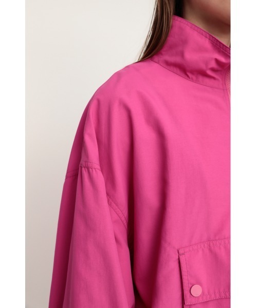 SLY（スライ）の「NYLON STAND ZIP PULL OVER ナイロン スタンドジップ プルオーバー（パーカー・レディース・ブラック/ピンク・FREE）」の12枚目の写真