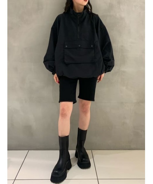 SLY（スライ）の「NYLON STAND ZIP PULL OVER ナイロン スタンドジップ プルオーバー（パーカー・レディース・ブラック/ピンク・FREE）」の22枚目の写真