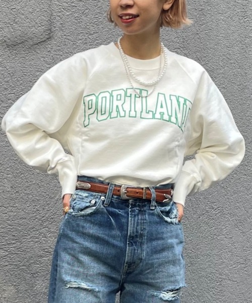 CIAOPANIC（チャオパニック）の「カレッジアーチロゴスウェット（Tシャツ/カットソー・レディース・オフホワイト/ブルー/イエロー/ピンク・FREE）」の2枚目の写真