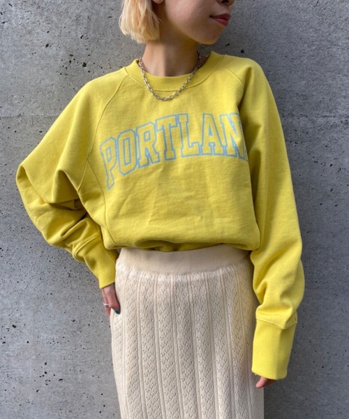 CIAOPANIC（チャオパニック）の「カレッジアーチロゴスウェット（Tシャツ/カットソー・レディース・オフホワイト/ブルー/イエロー/ピンク・FREE）」の19枚目の写真