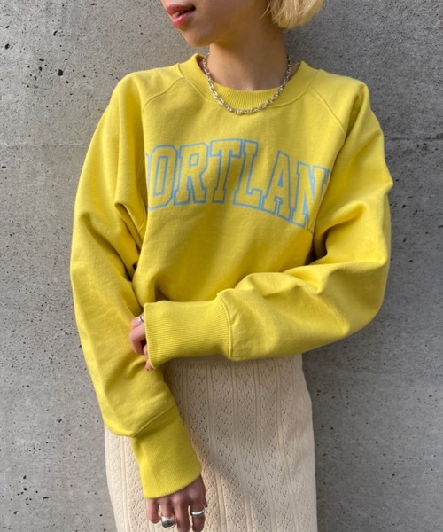 CIAOPANIC（チャオパニック）の「カレッジアーチロゴスウェット（Tシャツ/カットソー・レディース・オフホワイト/ブルー/イエロー/ピンク・FREE）」の11枚目の写真