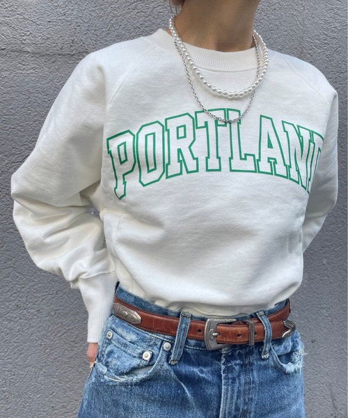 CIAOPANIC（チャオパニック）の「カレッジアーチロゴスウェット（Tシャツ/カットソー・レディース・オフホワイト/ブルー/イエロー/ピンク・FREE）」の5枚目の写真