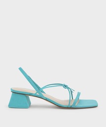 ストラッピーボウテクスチャード スリングバックサンダル / Strappy Bow Textured Slingback Sandals